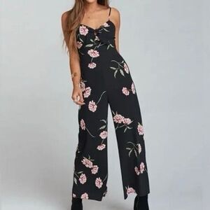 Show Me Your MuMu Black Floral Jumpsuit